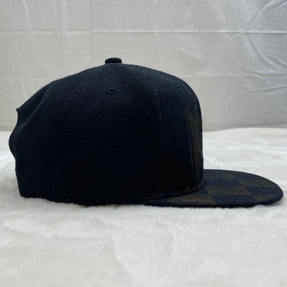 LAFC Snapback Cap Hat Black with Yellow Logo and Checkerboard Pattern - Picture 3 of 10